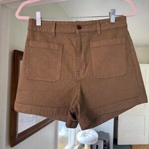 Madewell army green denim shorts size 27
